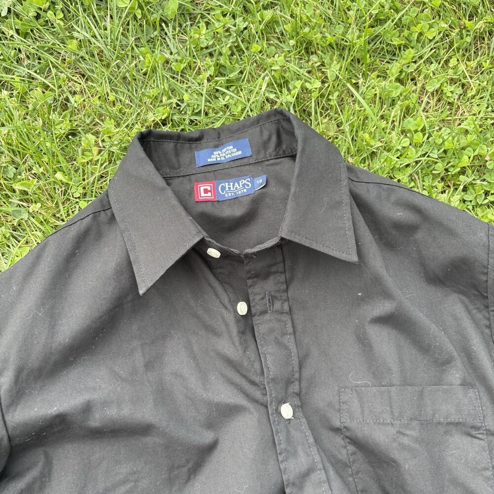 Chaps Size 18 Black Long Sleeve Shirt Top Preppy Dress Up Shirt
